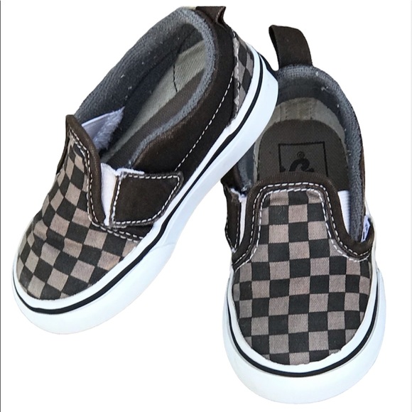 Vans Shoes | Vans Infant Toddler Checkered Print Slip on Skate Shoes Size 5 | Color: Black/Gray | Size: 5bb | Heart_Of_Texas's Closet